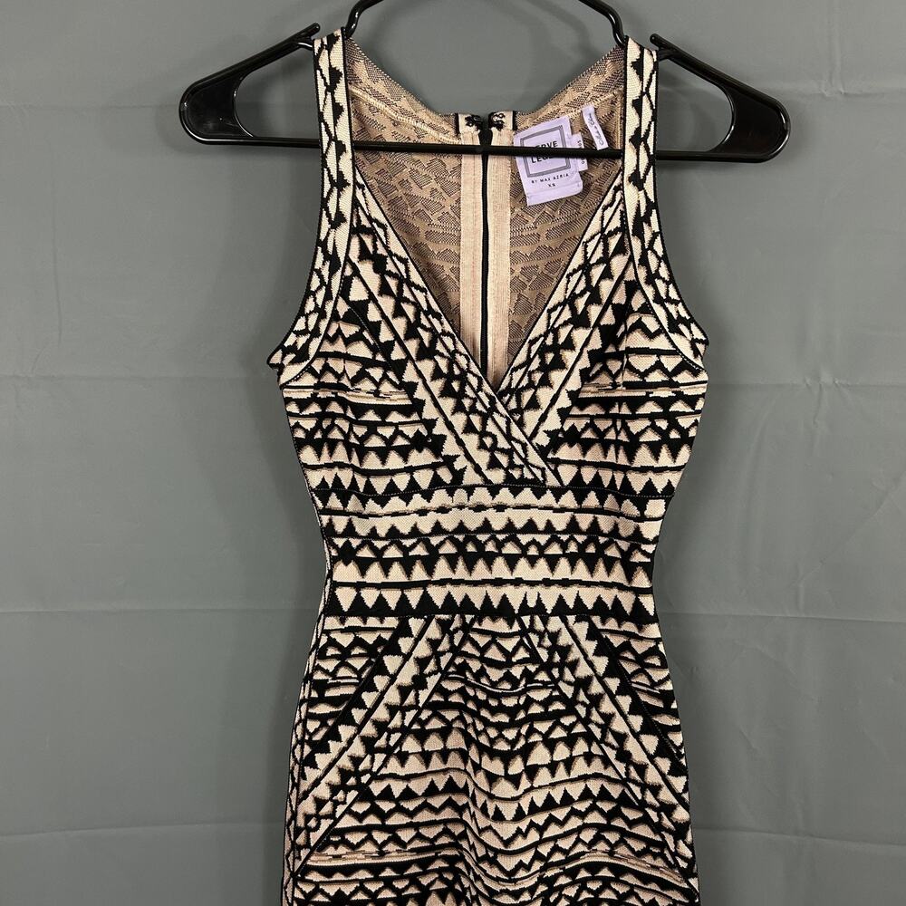 Herve Leger Dress XS Veroni Tank Knit Black Geometric Party Cocktail Dressy Chic - Picture 2 of 12